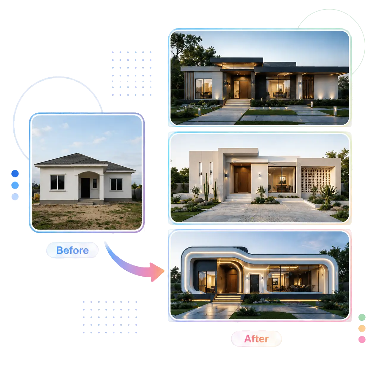 AI exterior visualization of a modern house